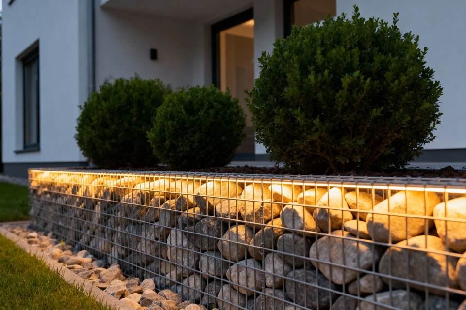 Chantier de construction extérieur avec maçon utilisant une truelle à manche jaune pour appliquer du mortier sur un mur de briques rouges en cours d'édification